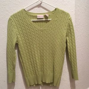 MOVING SALE! Crystal Kobe lime knit sweater med